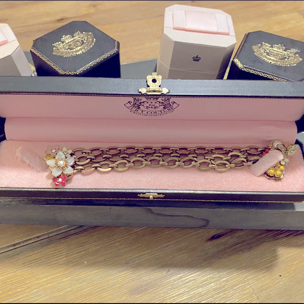 Juicy Couture Floral Butterfly Heart  Bracelet